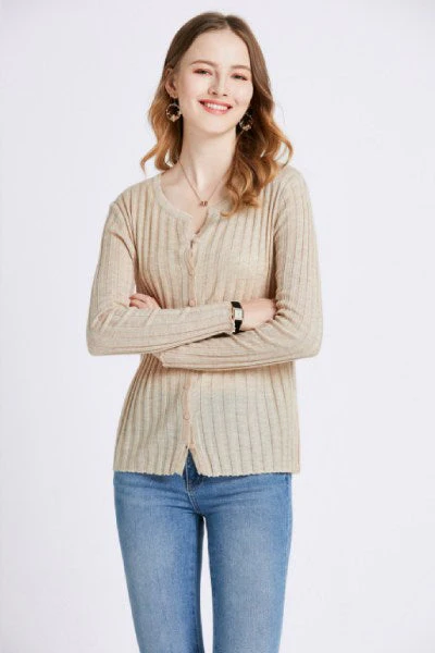 Fabiola | Layered ribbed cardigan with a crew neck - Image 6