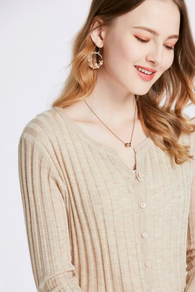 Fabiola | Layered ribbed cardigan with a crew neck - Image 7