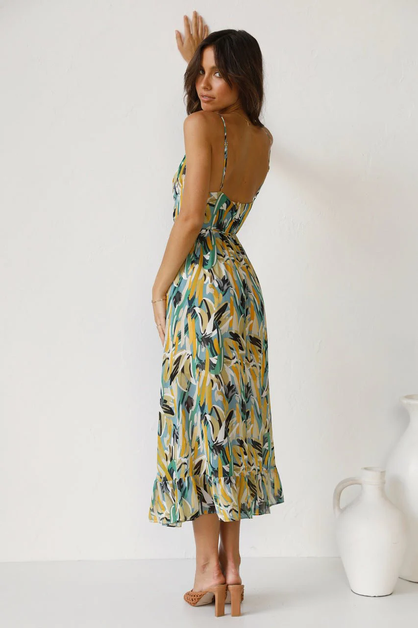 Fabiola® | Printed Midi Summer Dress With Ruffle Trim - Image 6