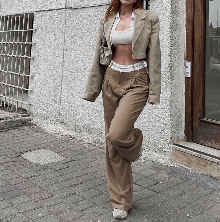 Fátima® | High-Waisted Trousers Straight Wide Leg Cut - Image 3