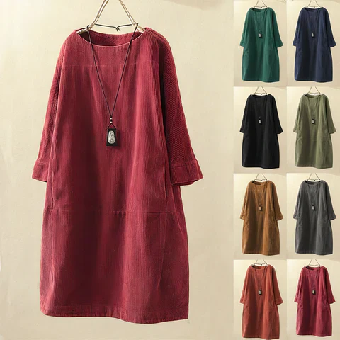 Fernanda® | A-Line Corduroy Dress