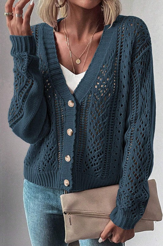 Fernanda | Open knit women's knitted sweater with deep shoulders - Image 12