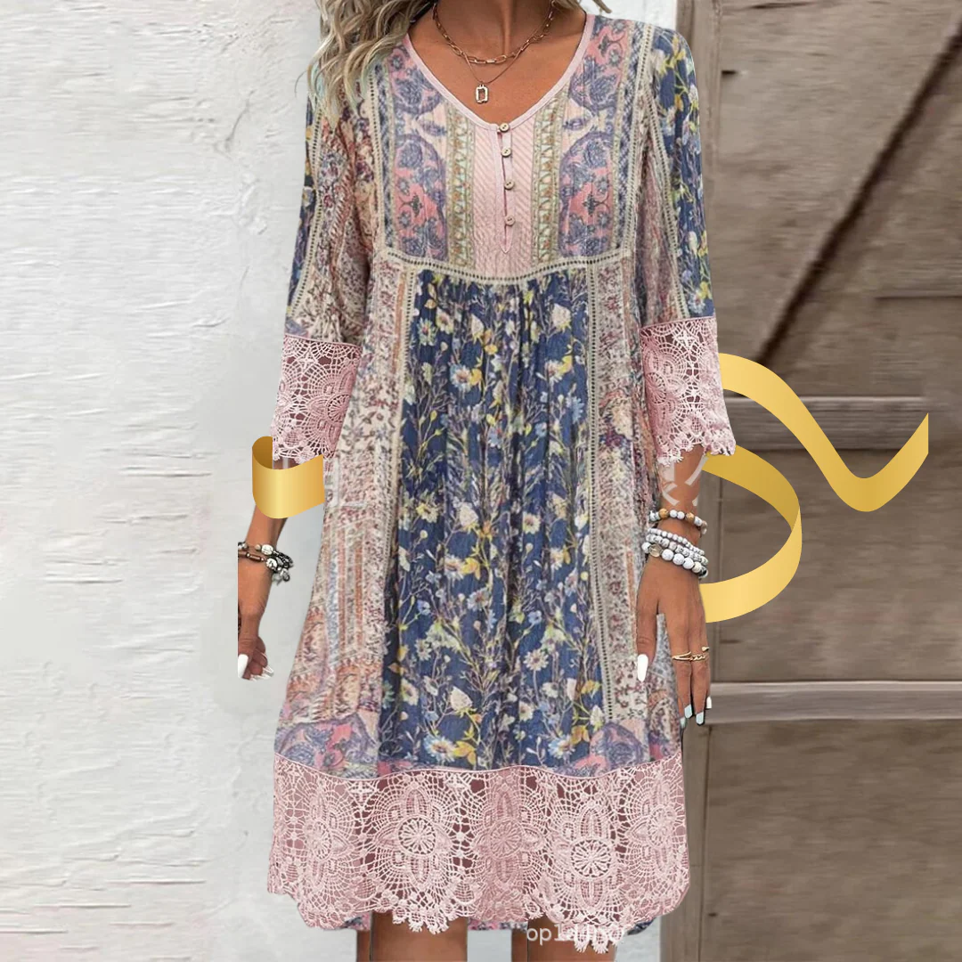 Fernanda® | Printed Vintage Lace Dress
