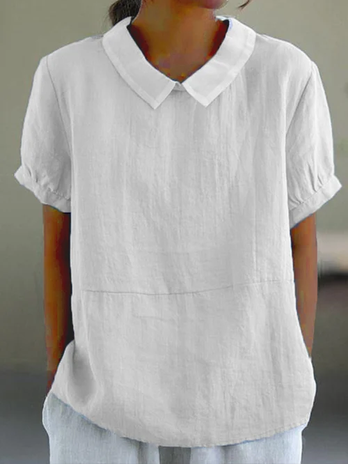 Fernanda® | Top in cotton and lin de couleur union - Image 2