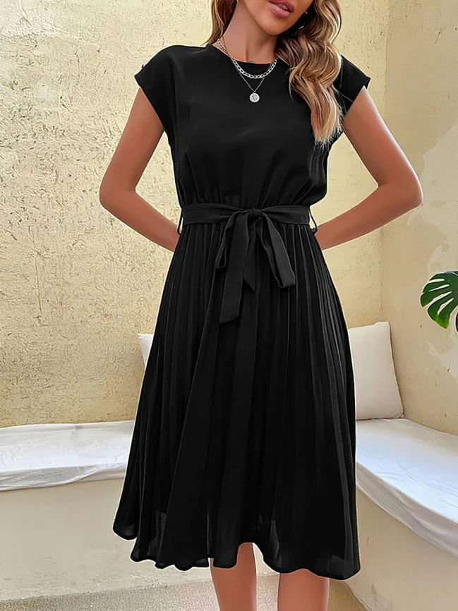 Fiona® | Chic Short-Sleeved Dress With Tie Belt - Image 2