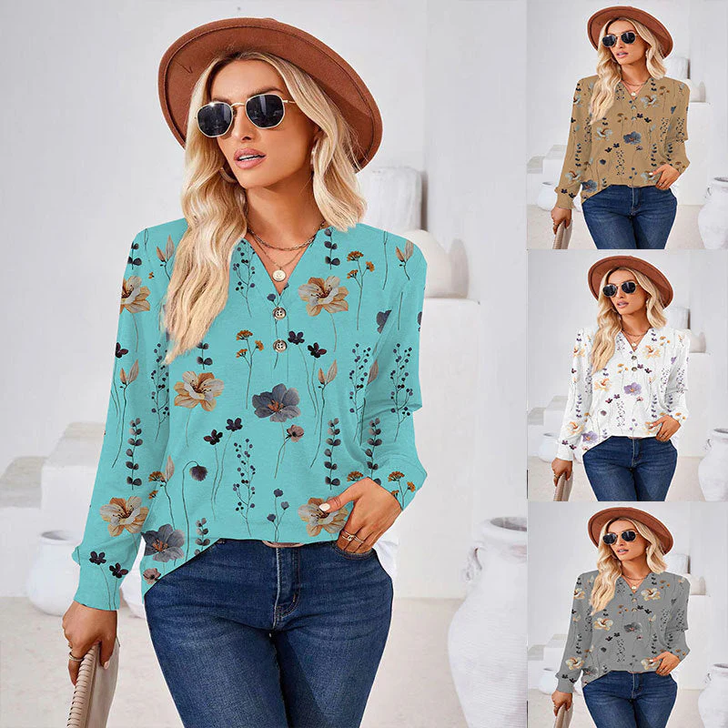 Fiona® | Women'S Blouse With Floral Print And Button Details