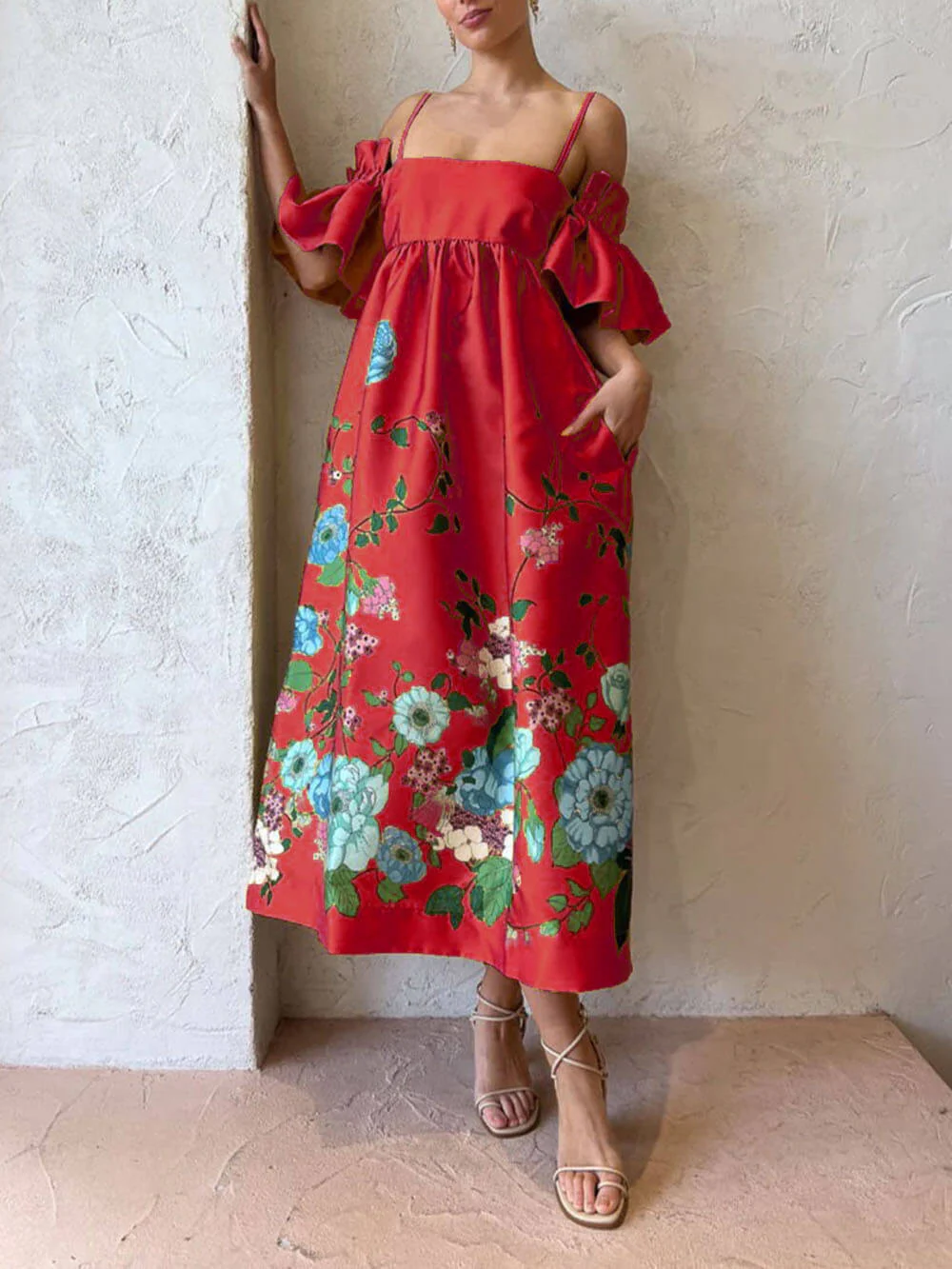 Fiora® | Dress With Marigold Flower Sleeves - Image 8