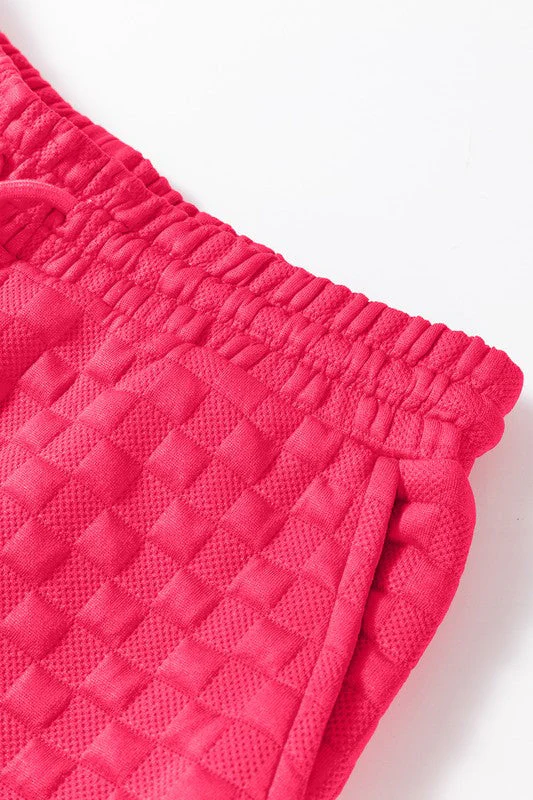 Fiorella | Check textured pullover top and pants set - Image 13