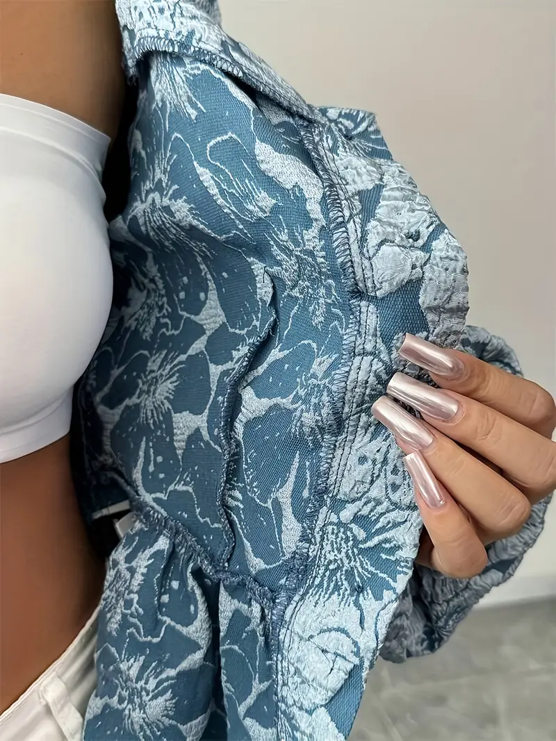 Fiorella® | Elegant Floral Print Blouse With Puff Sleeves - Image 4