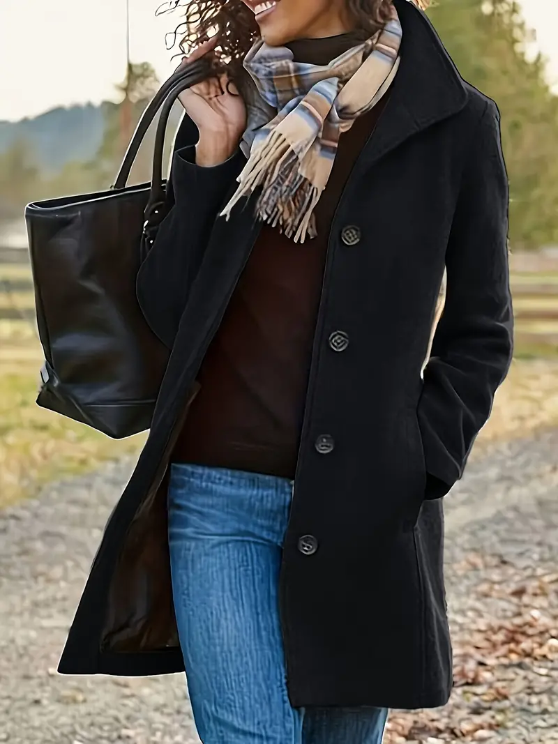 Flavia | Long double breasted coat - Image 3