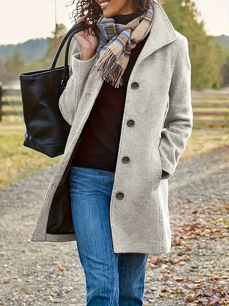 Flavia | Long double breasted coat - Image 4