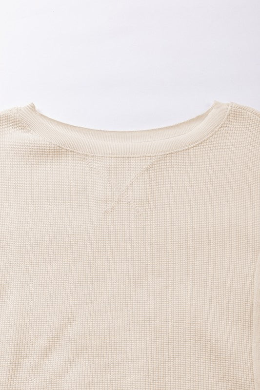 Flavia | Oversized bishop sleeve waffle knit sweatshirt - Image 7