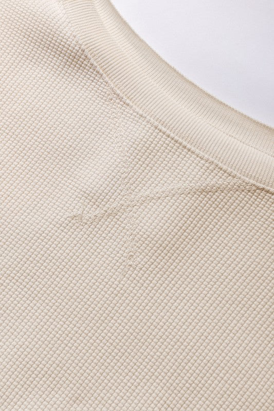 Flavia | Oversized bishop sleeve waffle knit sweatshirt - Image 8