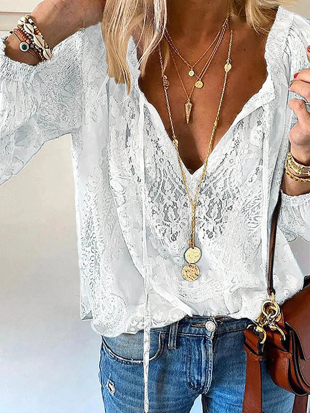 Flavia® | Unique Blouse With Lace Details - Image 3