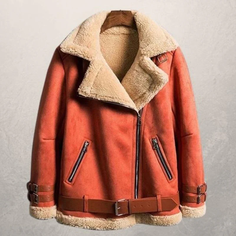 Flora | Biker jacket made of imitation suede - Image 4