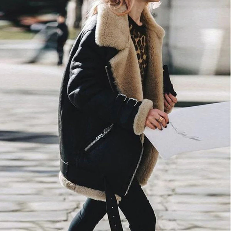 Flora | Biker jacket made of imitation suede - Image 6