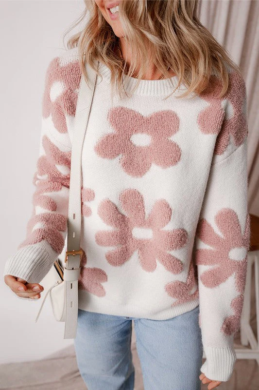 Flora | Vintage floral sweater with dropped shoulders - Image 6