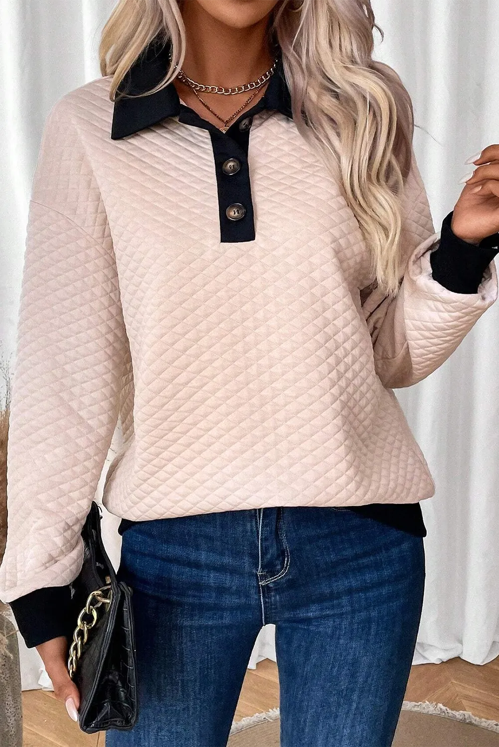Francisca | Structured, long-sleeved collared top - Image 3