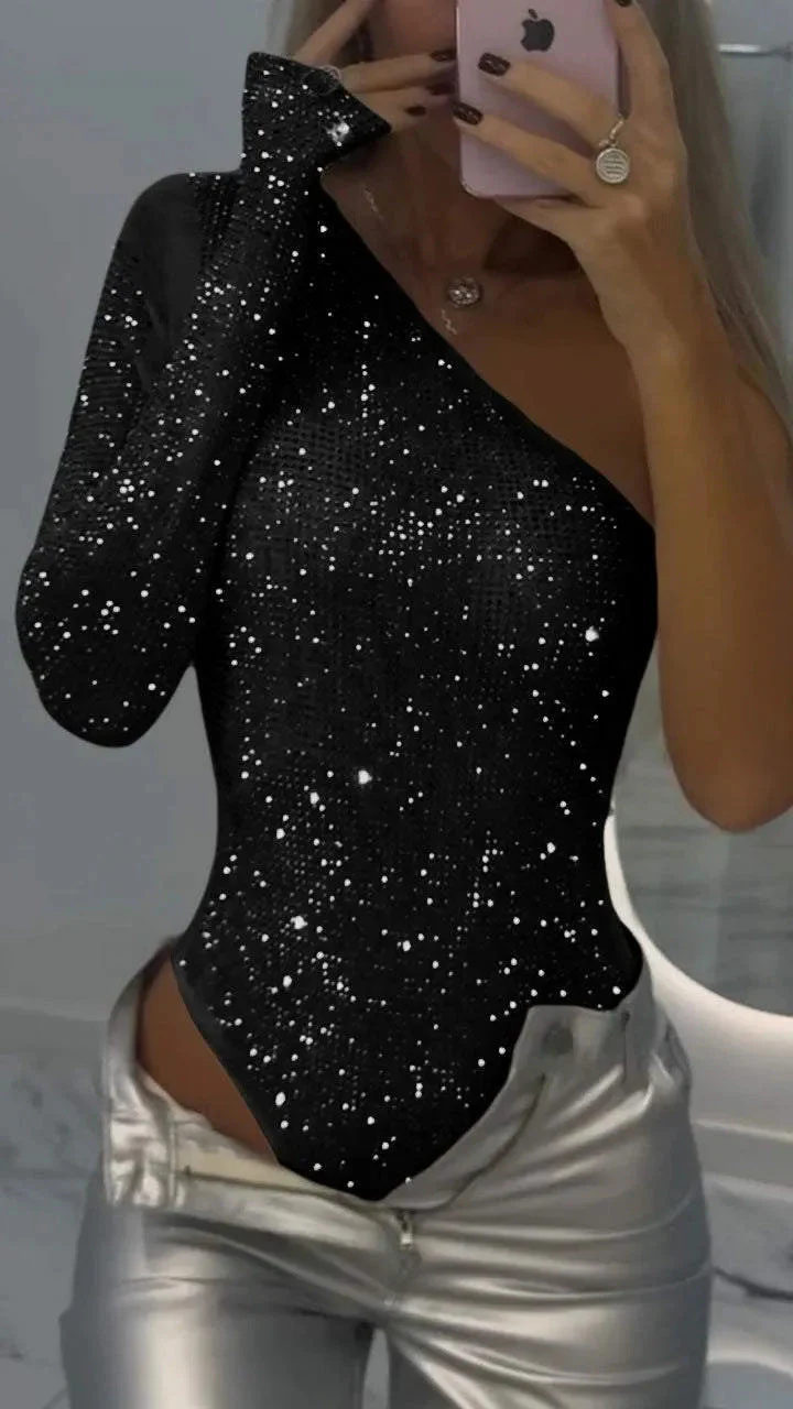 Frida® | Top with an épaule and sequins with rhinestones - Image 6