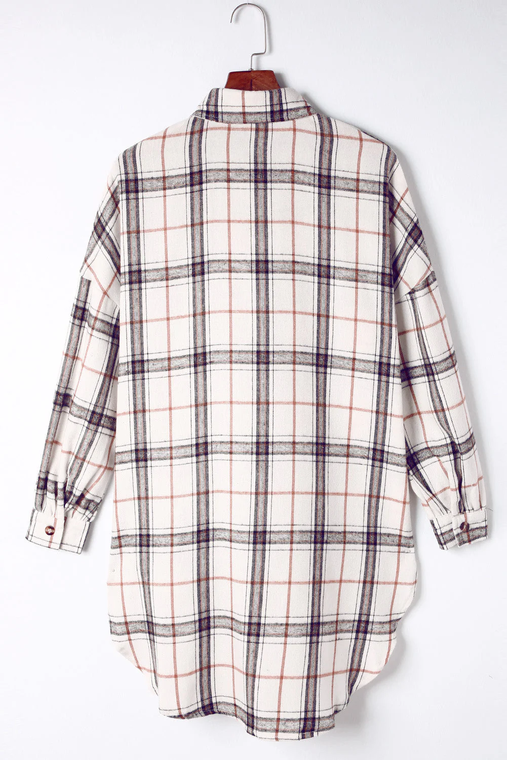 Gabriela | Checked high-low jacket with slit - Image 6