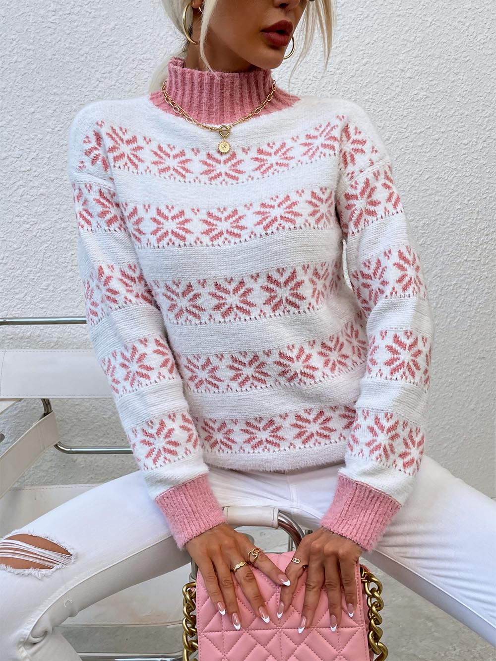 Gabriela | Jacquard Christmas sweater with snowflakes - Image 9