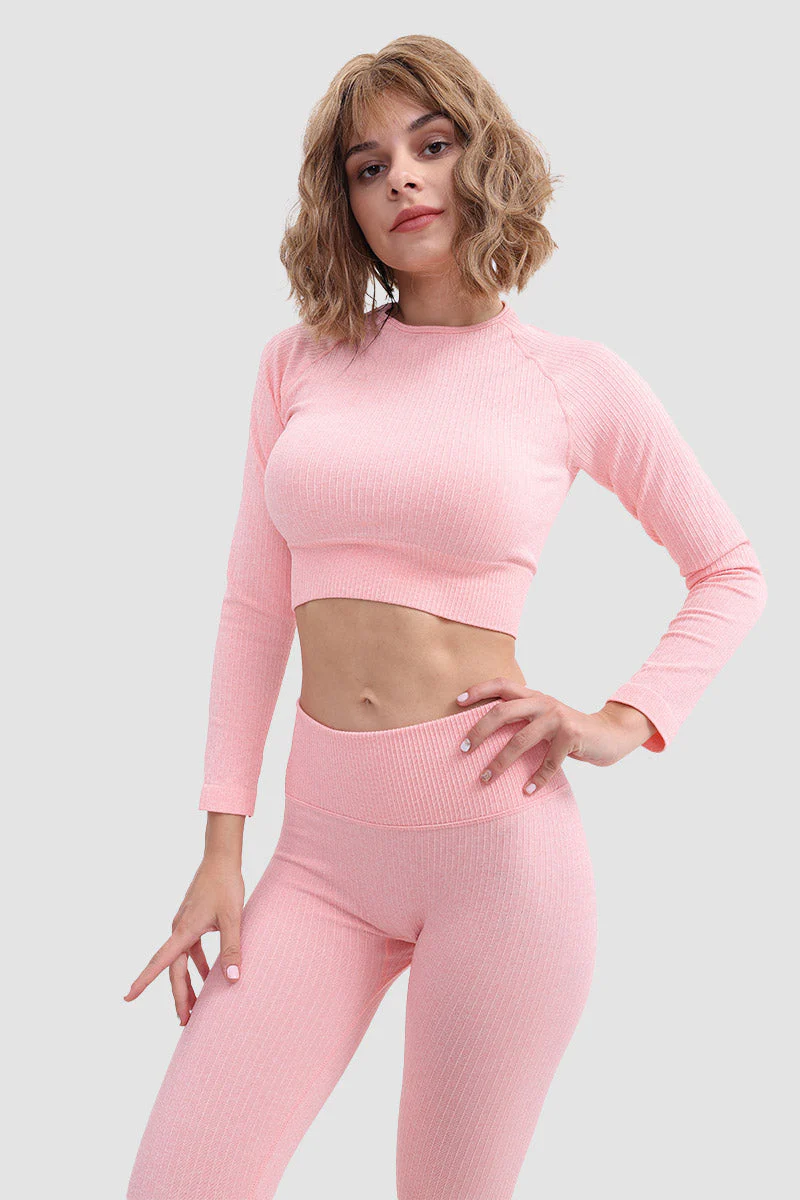 Gabriela | Seamless soft sports t-shirt and leggings set - Image 5