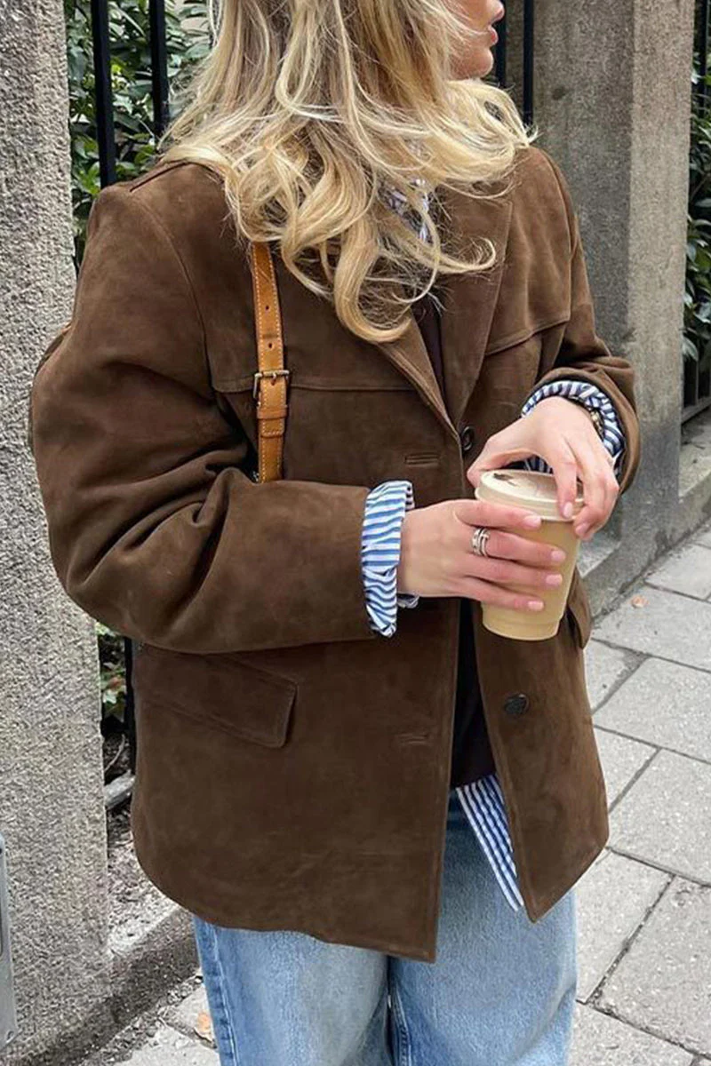 Gaby | Casual street buttons turn-down collar outerwear - Image 2
