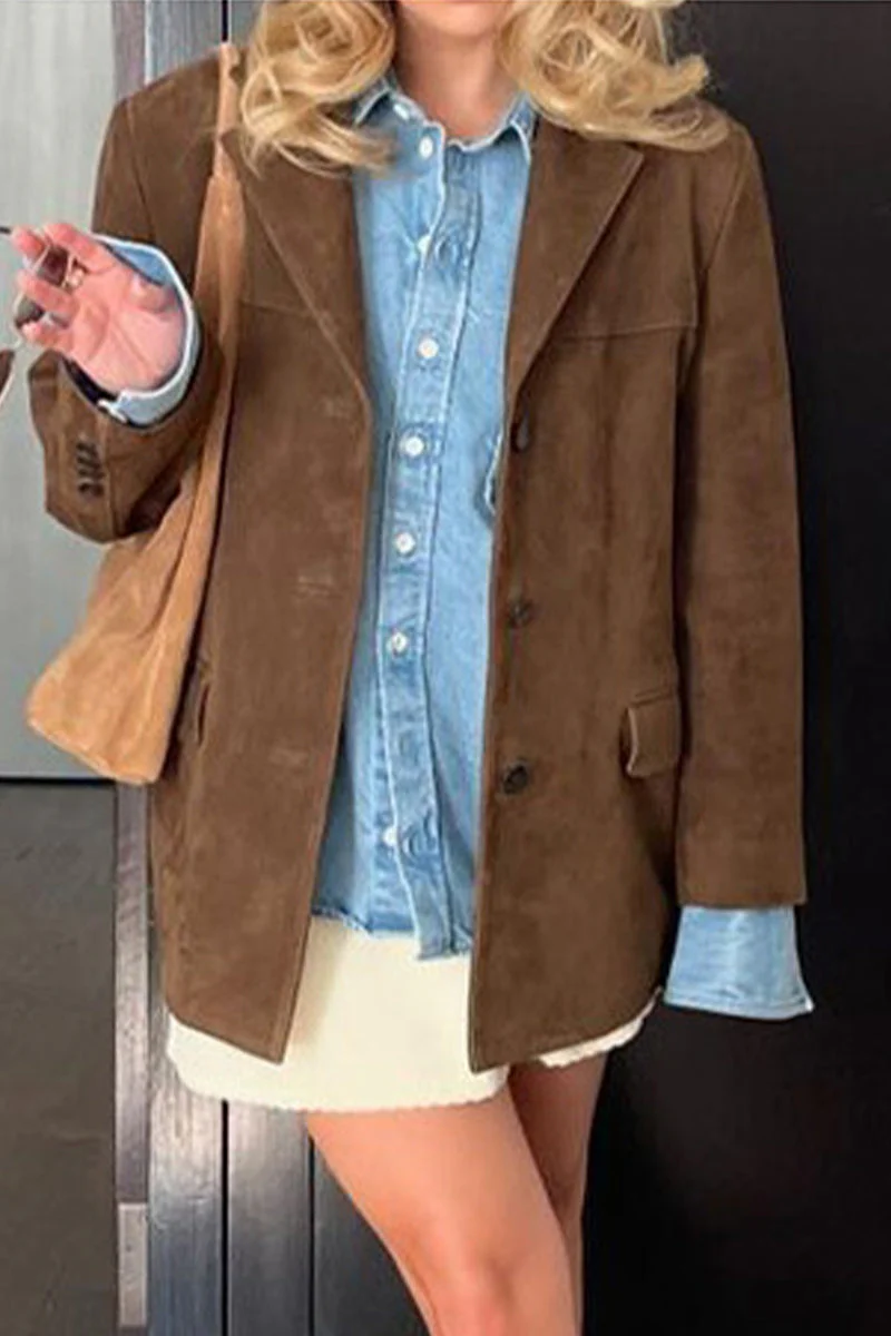 Gaby | Casual street buttons turn-down collar outerwear - Image 3