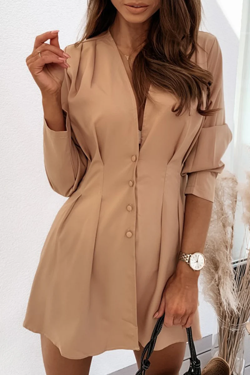 Gaia® | Elegant Long-Sleeved V-Neck Mini Dress - Image 2