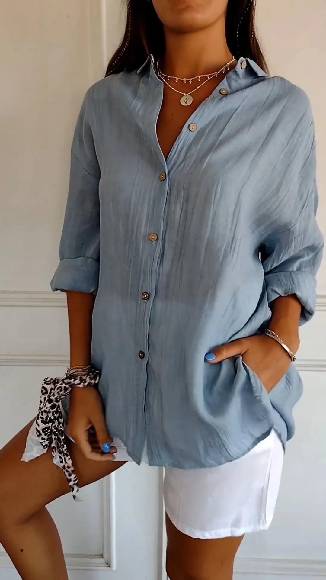 Gala® | Blouse for women Thora in cotton and linen large waist - Image 7