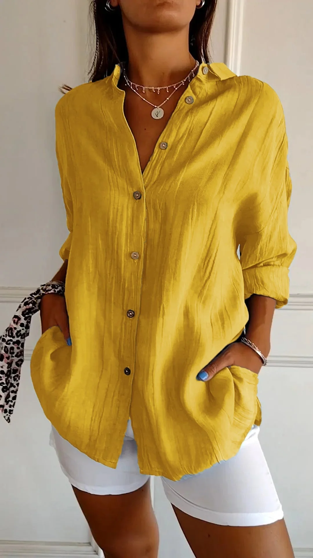 Gala® | Blouse for women Thora in cotton and linen large waist - Image 9