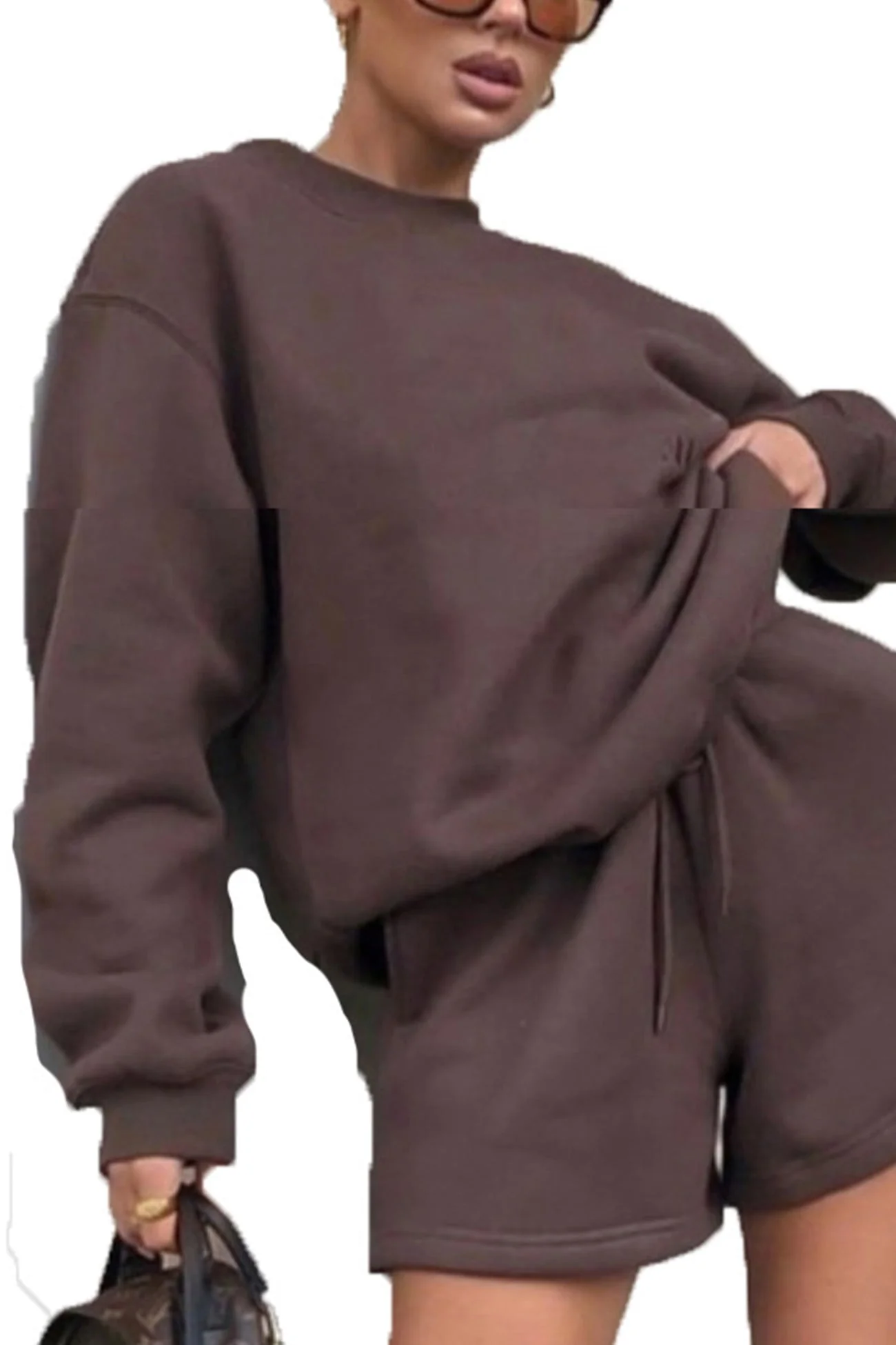 Gerda | Crew neck sweatshirt shorts set - Image 20