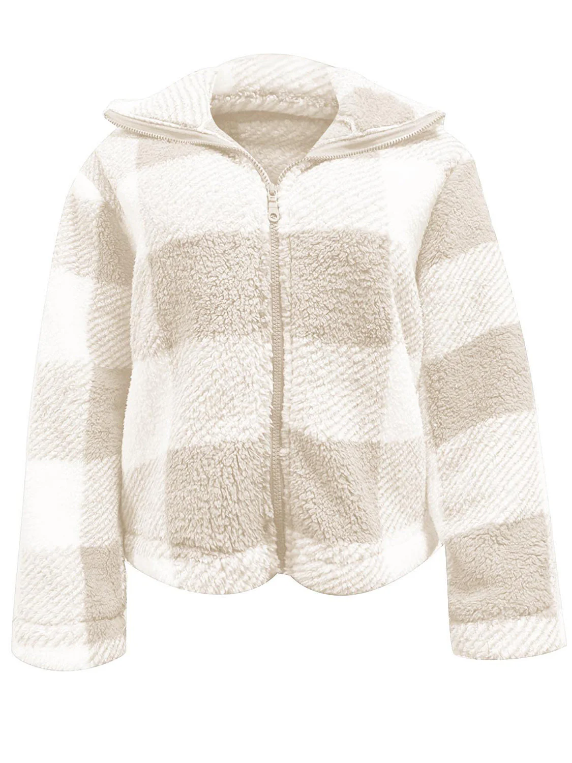 Gertrud | Checked jacket with long sleeves and full size zip - Image 6