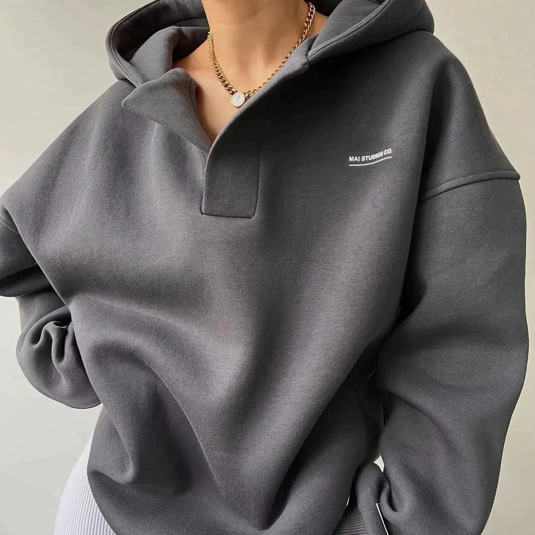Gertrudis® | Pull oversize à turtleneck and V for women - Image 3