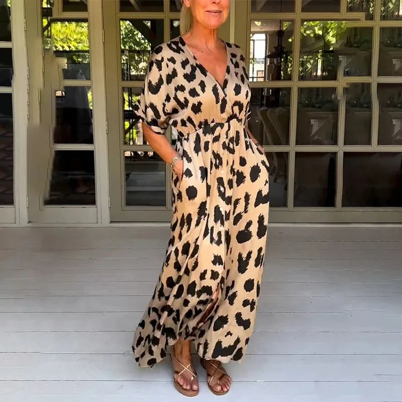 Gilda | Long leopard dress
