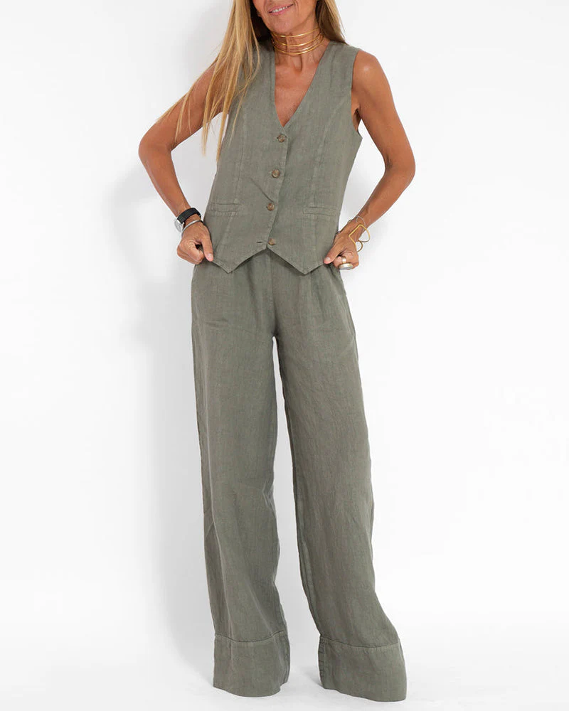 Giovanna® | Chic Set Consisting Of A Sleeveless Vest And Wide-Leg Trousers - Image 9