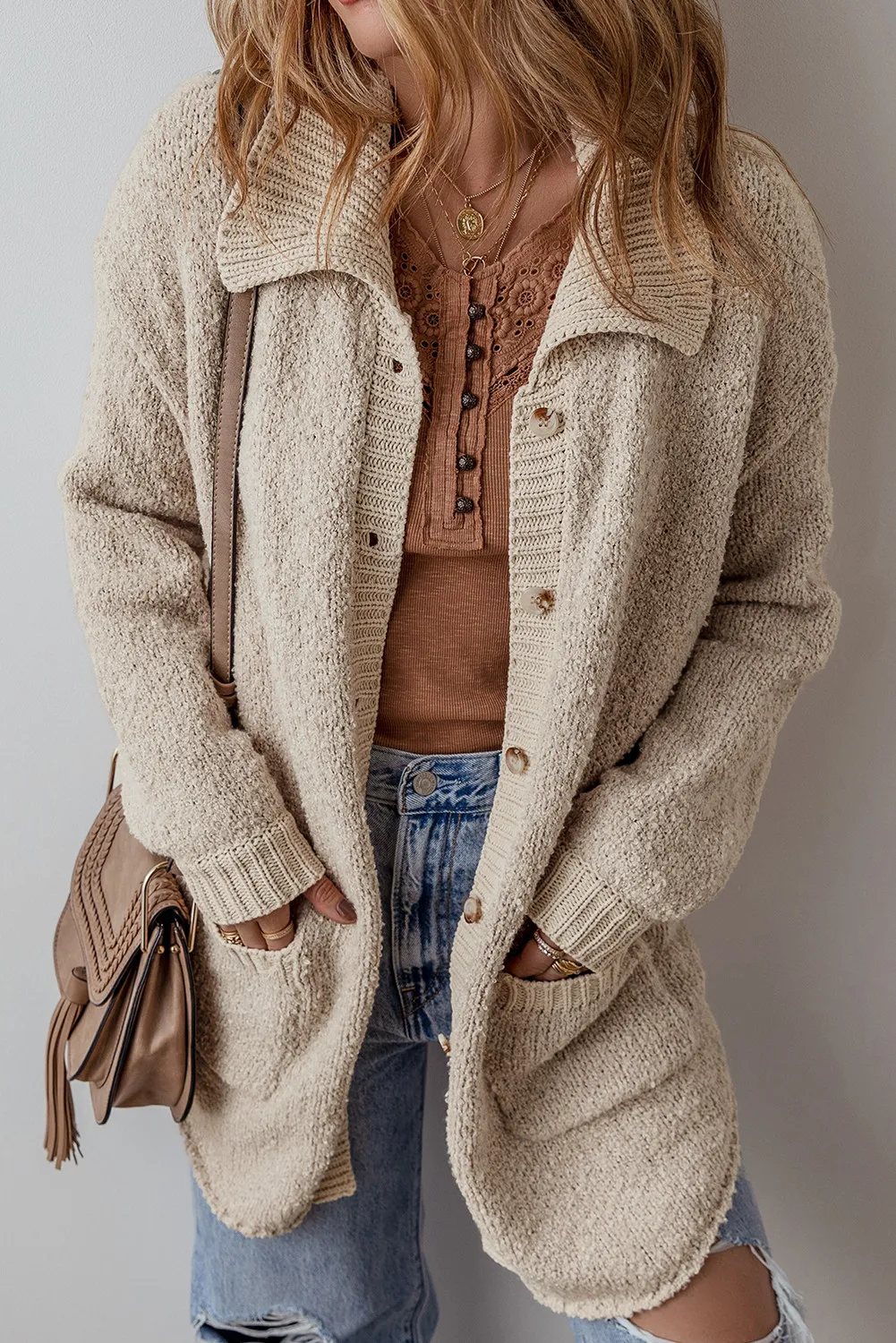 Giovanna | Long-sleeved cardigan with pockets and buttons - Image 3