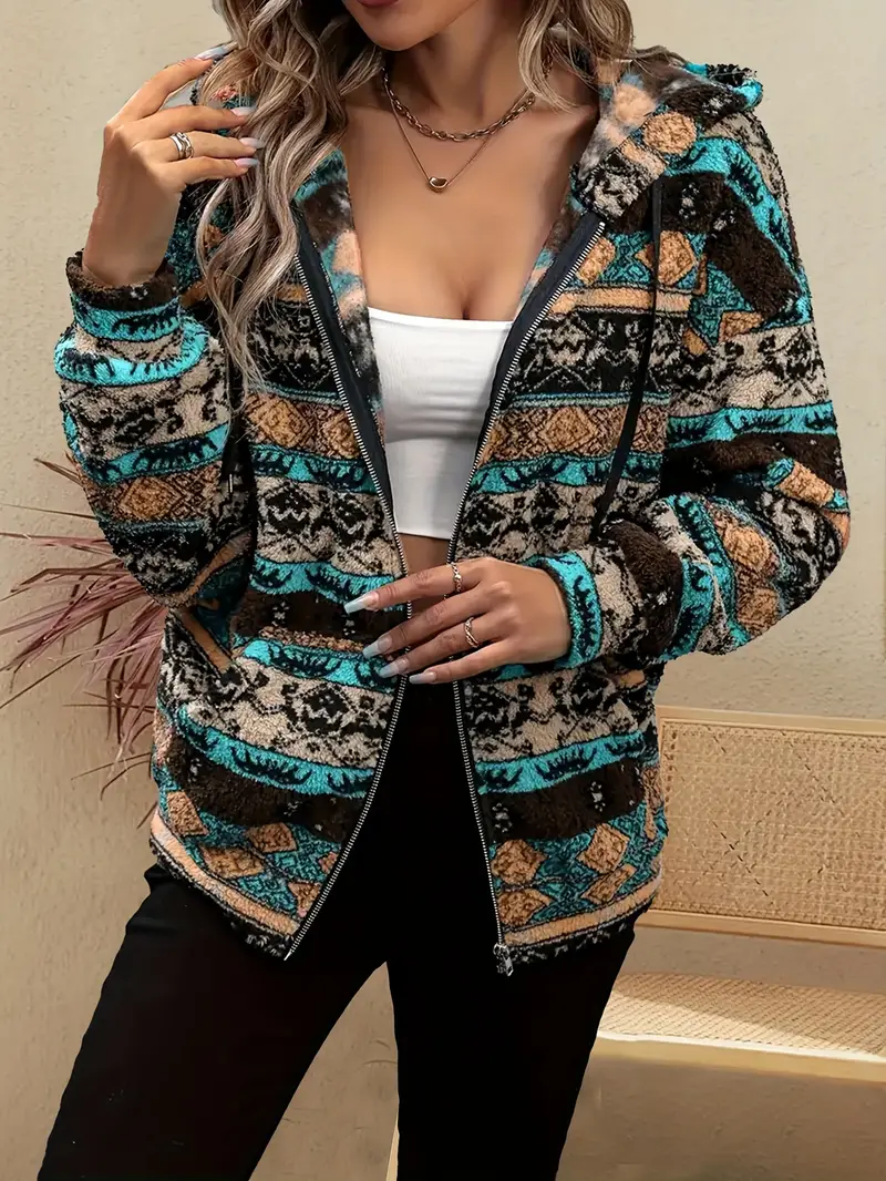 Gladys | Plush jacket with hood - Image 2