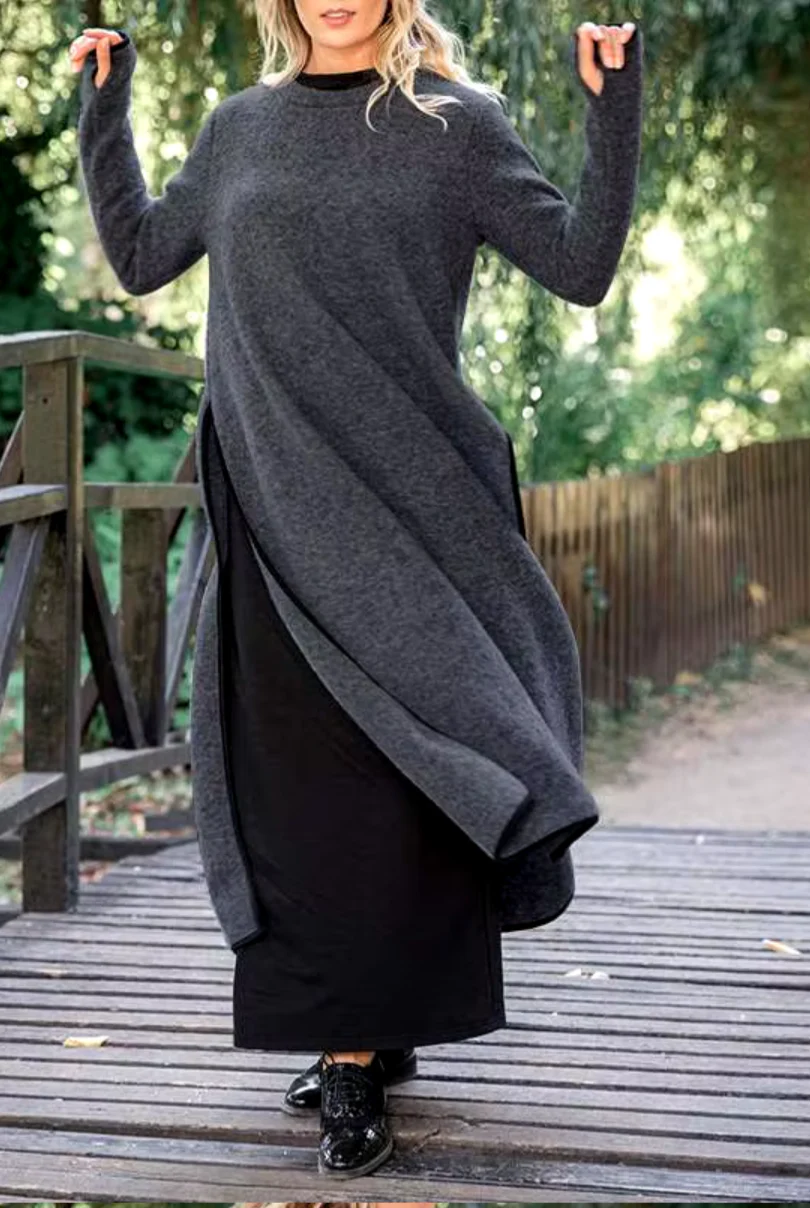 Glenda | Cozy long layered dress - Image 3