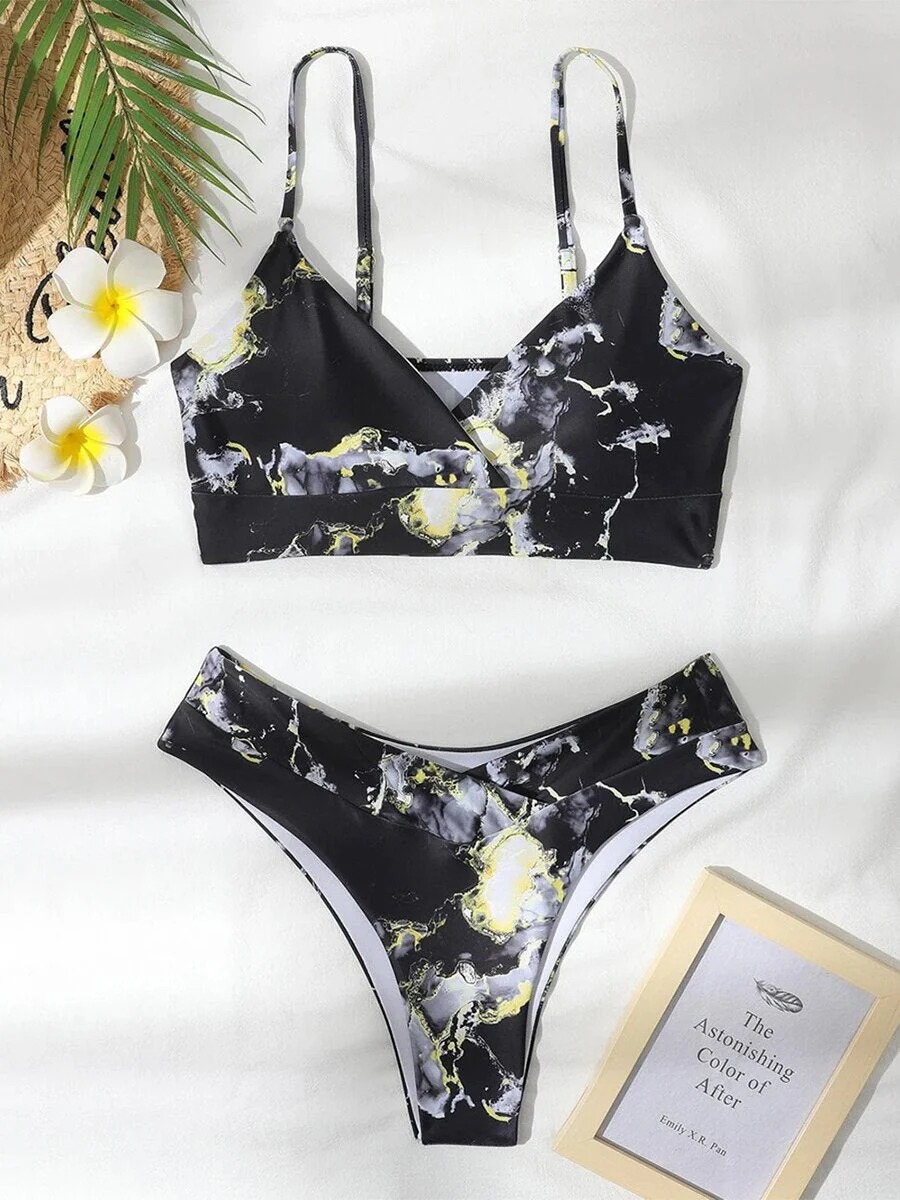 Gloria® | Bikini Elegant Bikini With Marble Print - Image 2