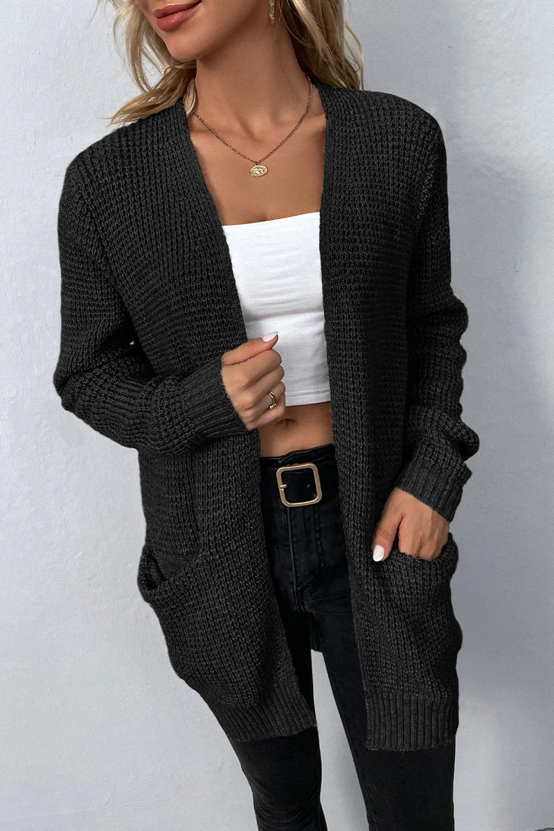Gloria | Elegant solid color outerwear with V-neck and pocket - Image 6