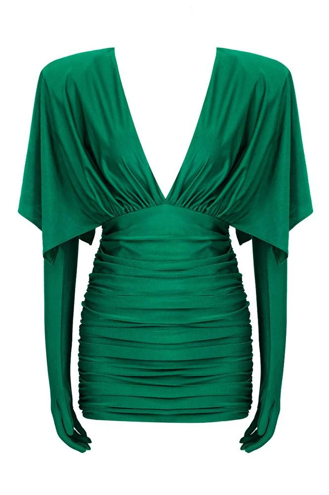Gloria® | Ruched V-Neck Corset Mini Dress - Image 4