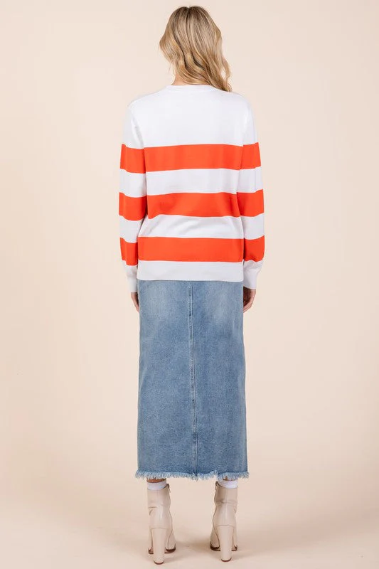 Greta | Lightweight knitted sweater with stripes - Image 5