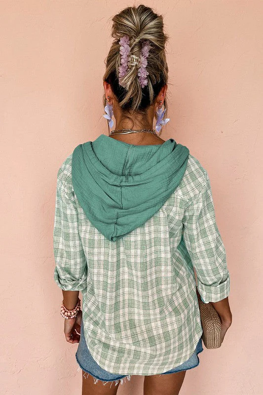 Greta | Loose-fitting, button-down printed hoodie for women - Image 11