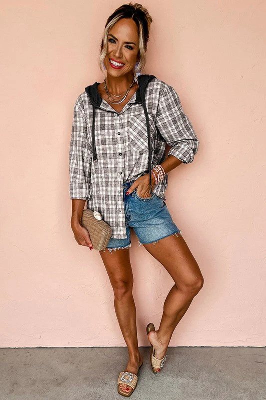 Greta | Loose-fitting, button-down printed hoodie for women - Image 3