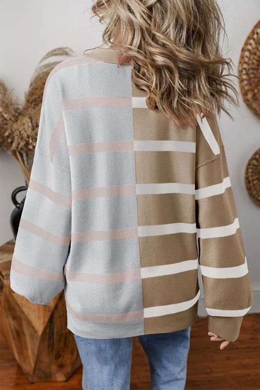 Greta | Oversized contrast printed top with dropped shoulders - Image 11