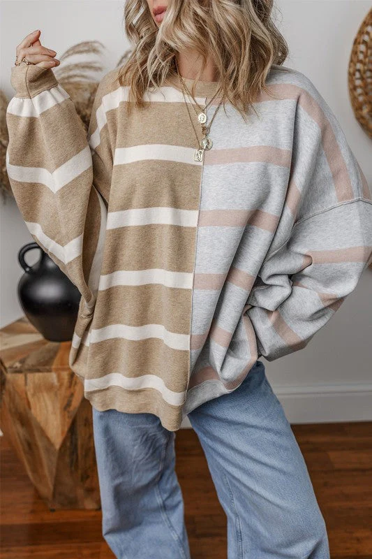 Greta | Oversized contrast printed top with dropped shoulders - Image 3