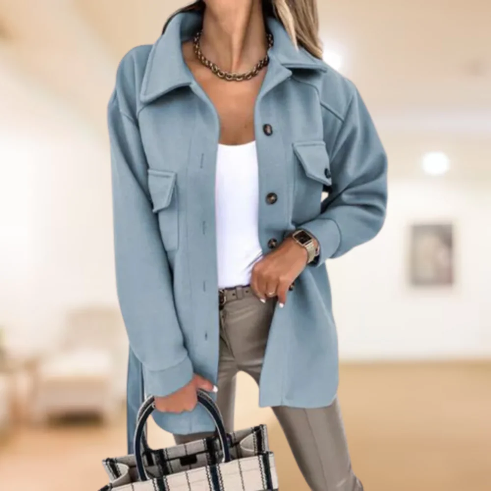 Griselda | Coat with polo buttons - Image 3