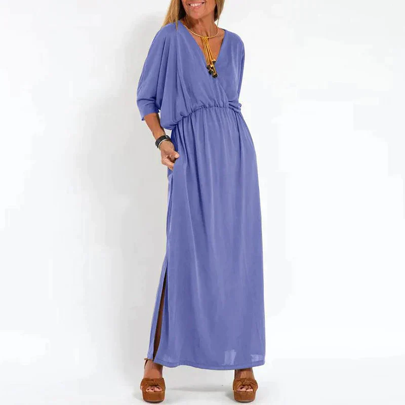 Guadalupe® | Long Vintage Dress With Side Slit And High Waist Hen - Image 6