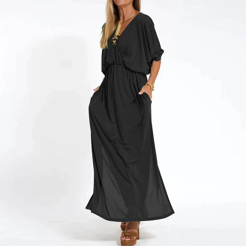 Guadalupe® | Long Vintage Dress With Side Slit And High Waist Hen - Image 8